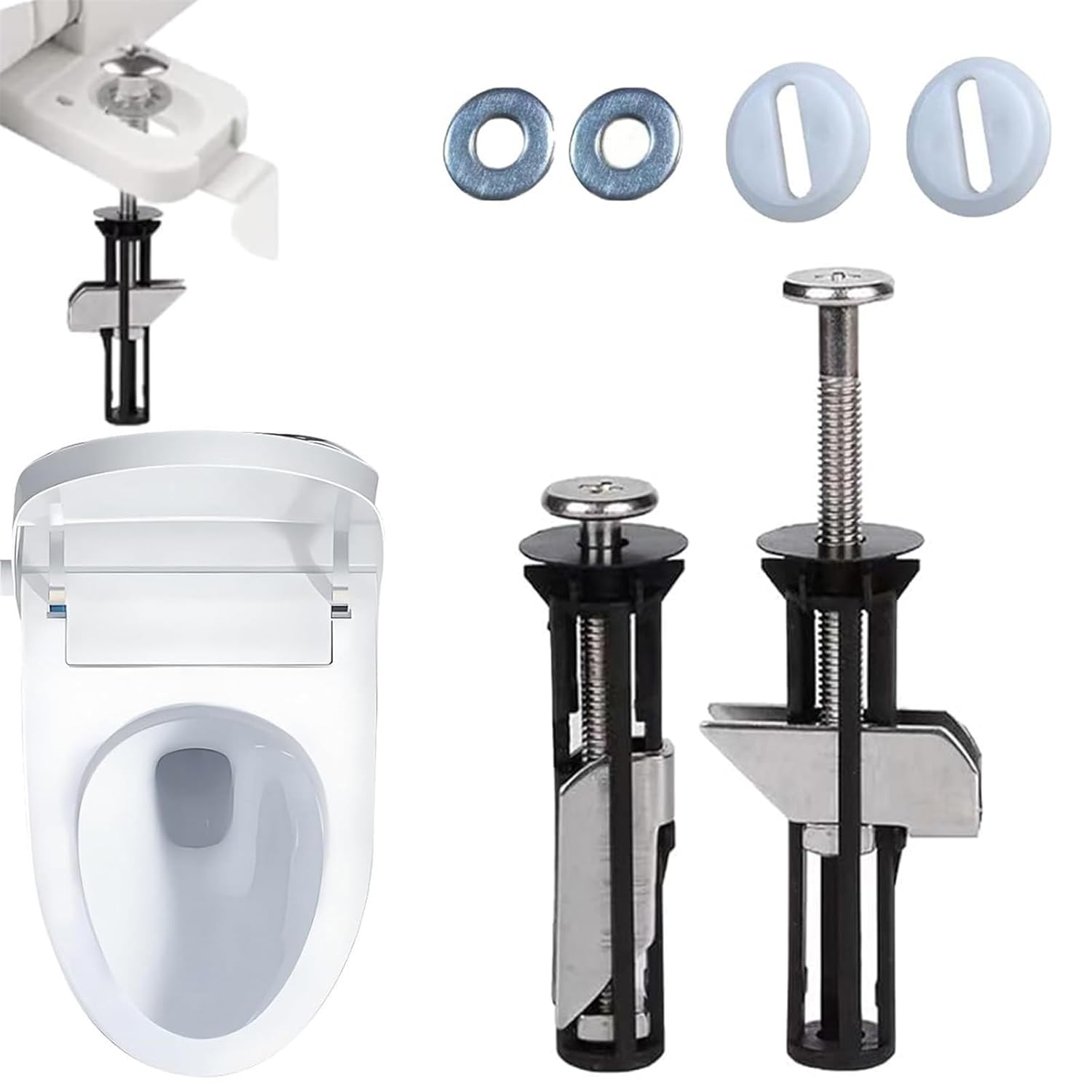 2 Set Heavy Duty Toilet Seat Fastener Bolt Kit, Universal Toilet Cover Maintenance Accessories