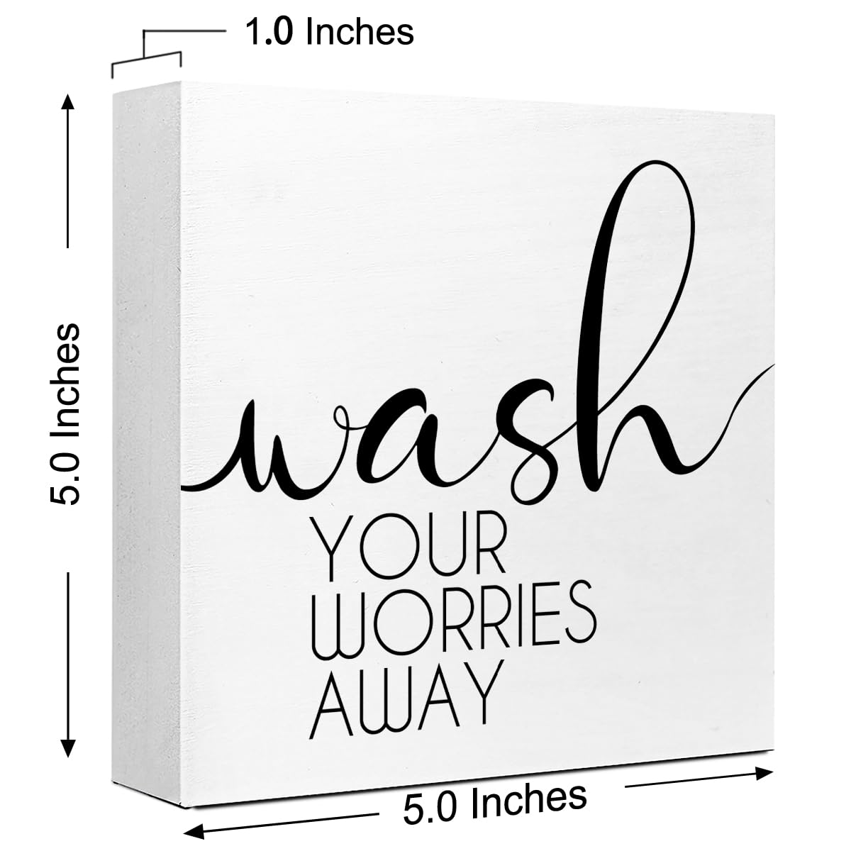 Lustige Badezimmer-Holzblock-Schilder, Wash Your Worries Away, Holzkistenschild für Badezimmer, Regal, WC, Toilette, Zuhause, Tischdekoration, rustikales Badezimmerschild, Dekor V562