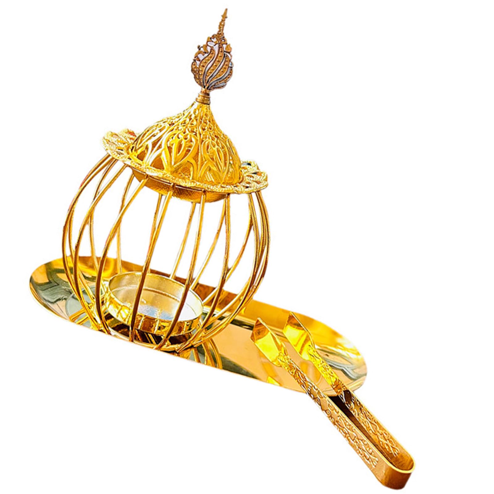 Metal Incenses Censers Set for Home and Decors Aromatherapies Diffusers Stove with Tray and Tongs for Meditations Metal Incenses Censers