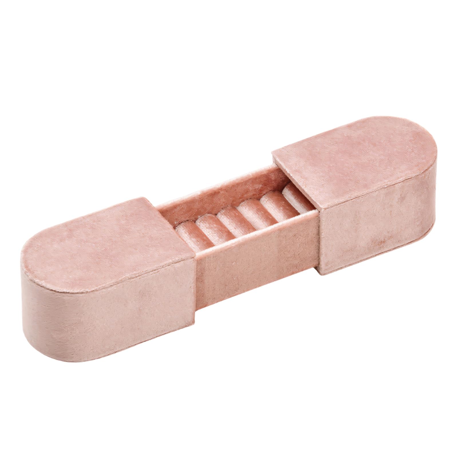 Msioytog Portable Velvets Lined Jewelry Case Double Compartment Safe Keeping Accessories Organization Small Velutinous Jewelry Case