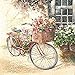 Serwetka "Cottage Bike" motyw rower kosz na kwiaty domek wiejski, technika serwetkowa 20 sztuk