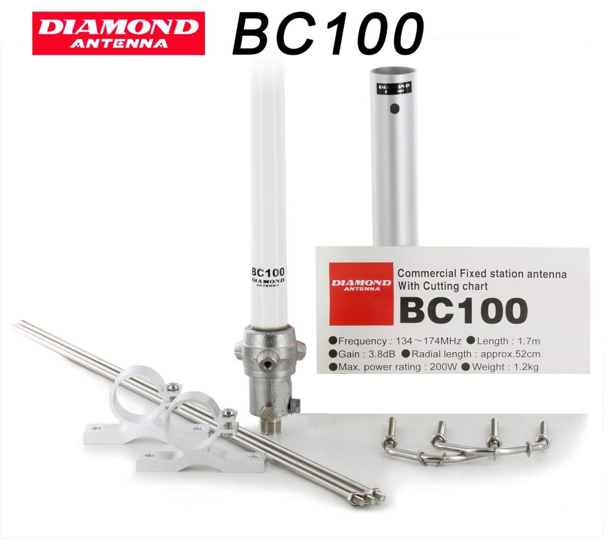 Diamond BC-100 Antenna Verticale VHF 136/174 MHz