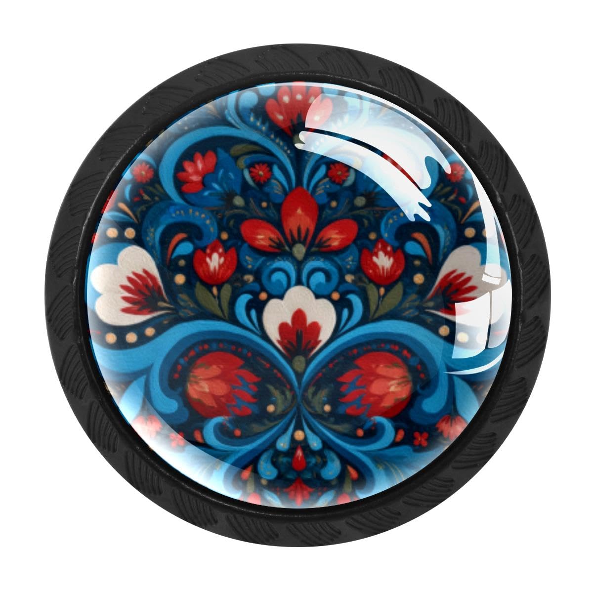 Heoeh Multi 1 4 Pcs Kitchen Cabinet Knobs, Boho Florals Drawer Knobs Dresser Handles