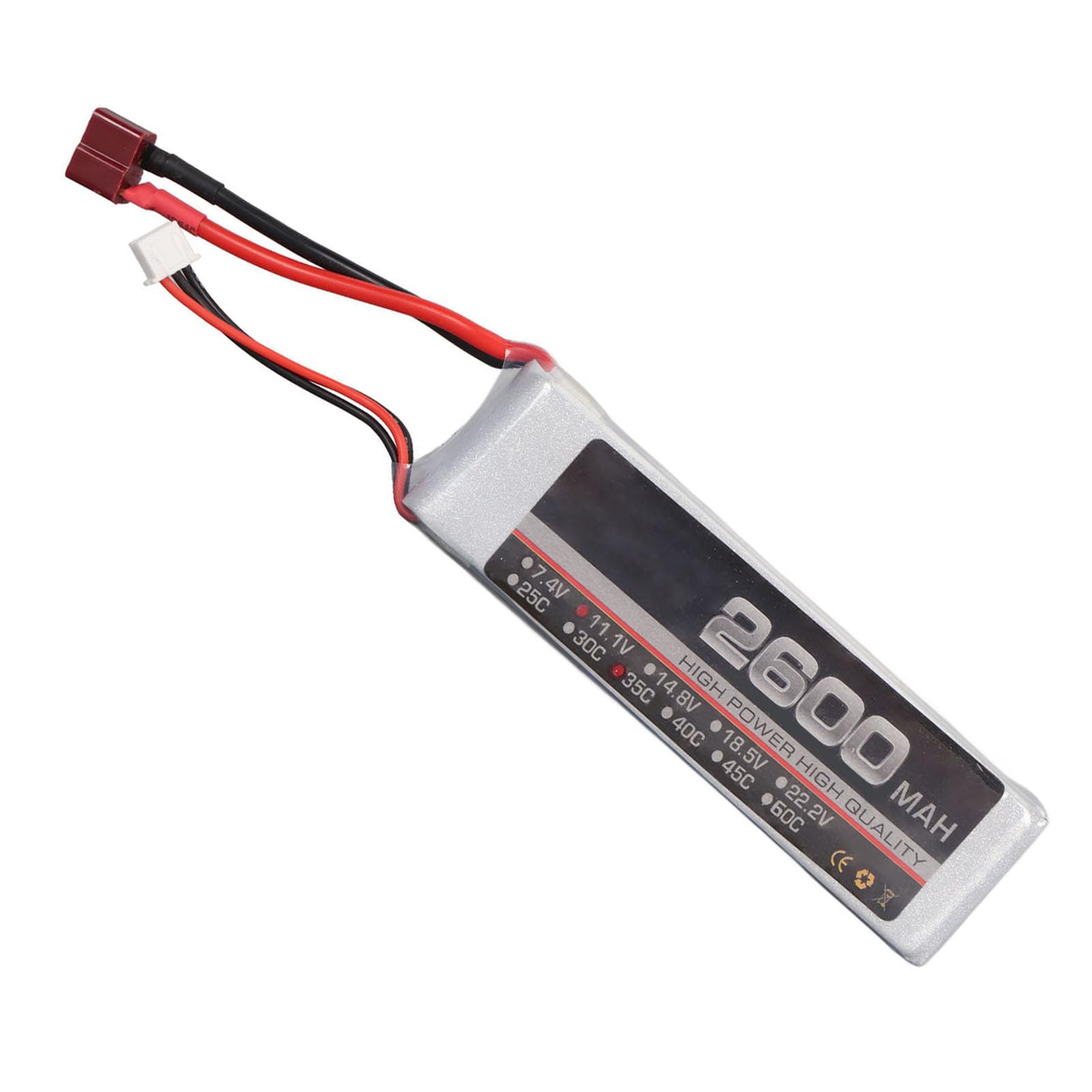 11.1V 35C 2600mAh 3S RC Lipo Batteria, per FPV Racing Drone Quadcopter Elicottero Aereo RC Boat RC Modelli (T Plug)