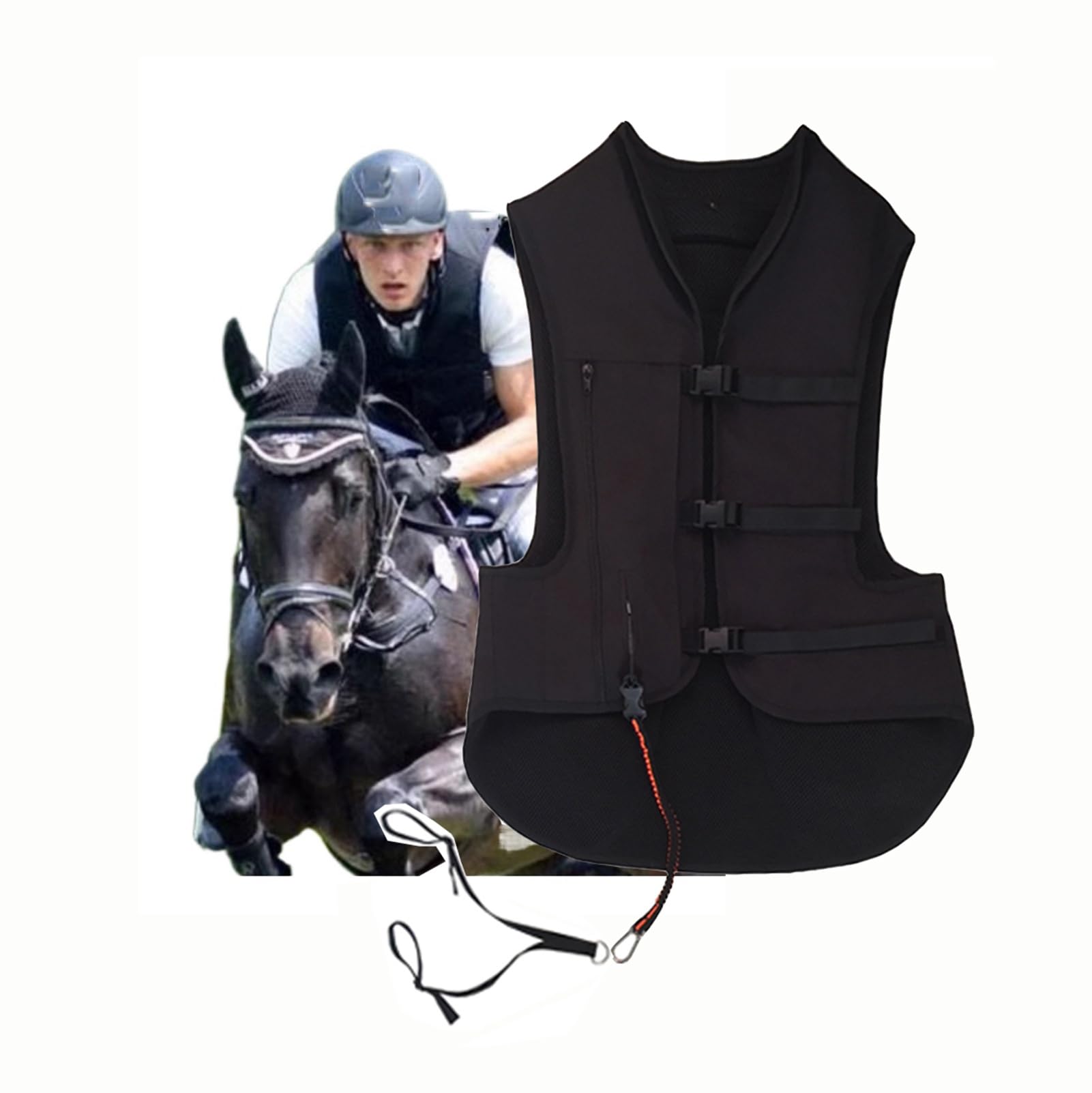 Unisex Equestrian Airbag Vest Kids Horse Riding Show Coat 0.1S Triggers Neck, Tail, Chest, Back Airbags(XXX-Small)