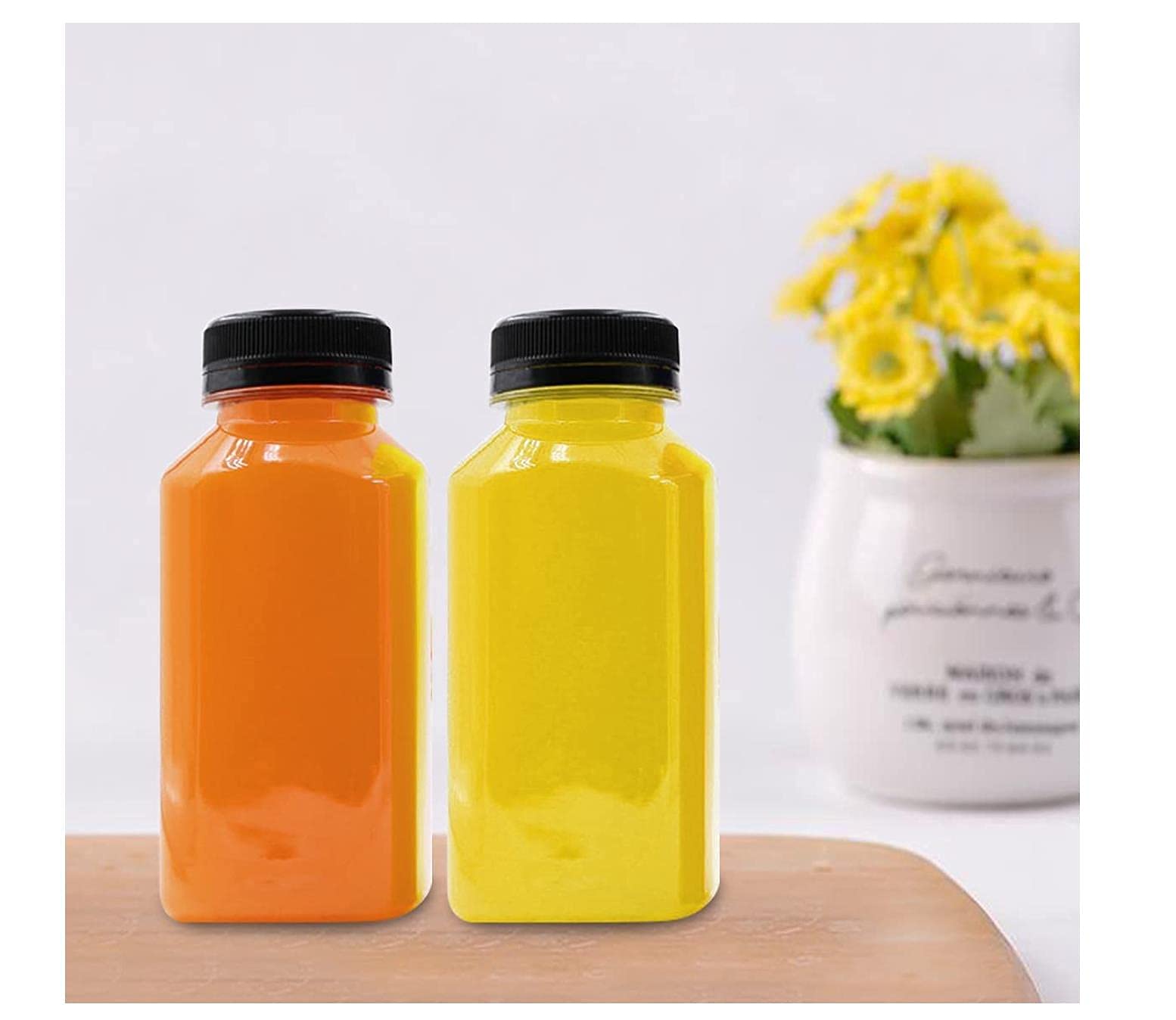 Buy FUFU 12pcs 8oz Plastic Juice Bottles with Caps, Empty Clear Plastic