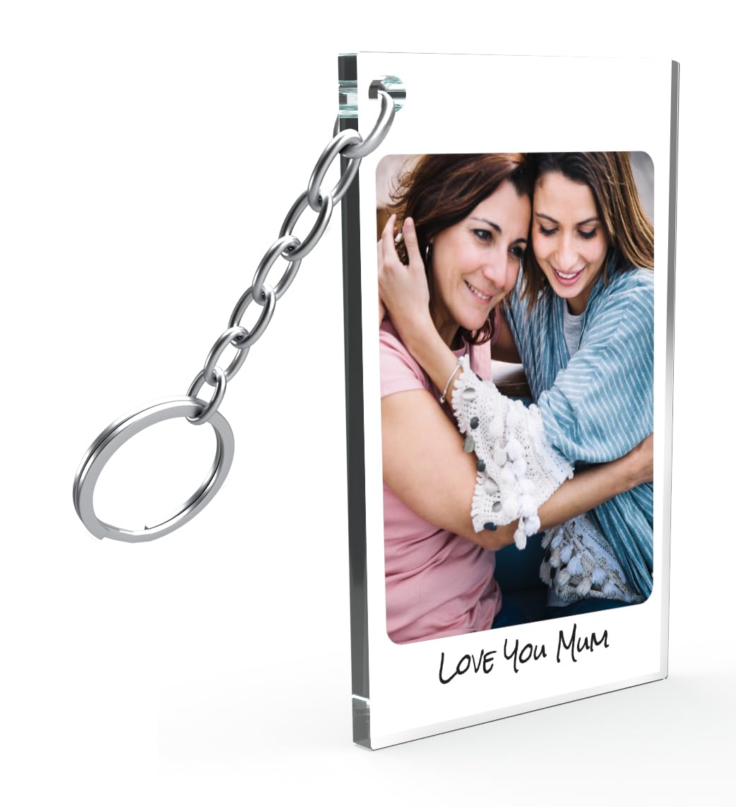 Star Online Unisex Mum Love Personalised Photo Keyring Mothers Day Gifts For Mum Birthday Presents From Daughter Son Custom Photo Keychain Gifts For Women, Mummy, Nanny (Mum Love)