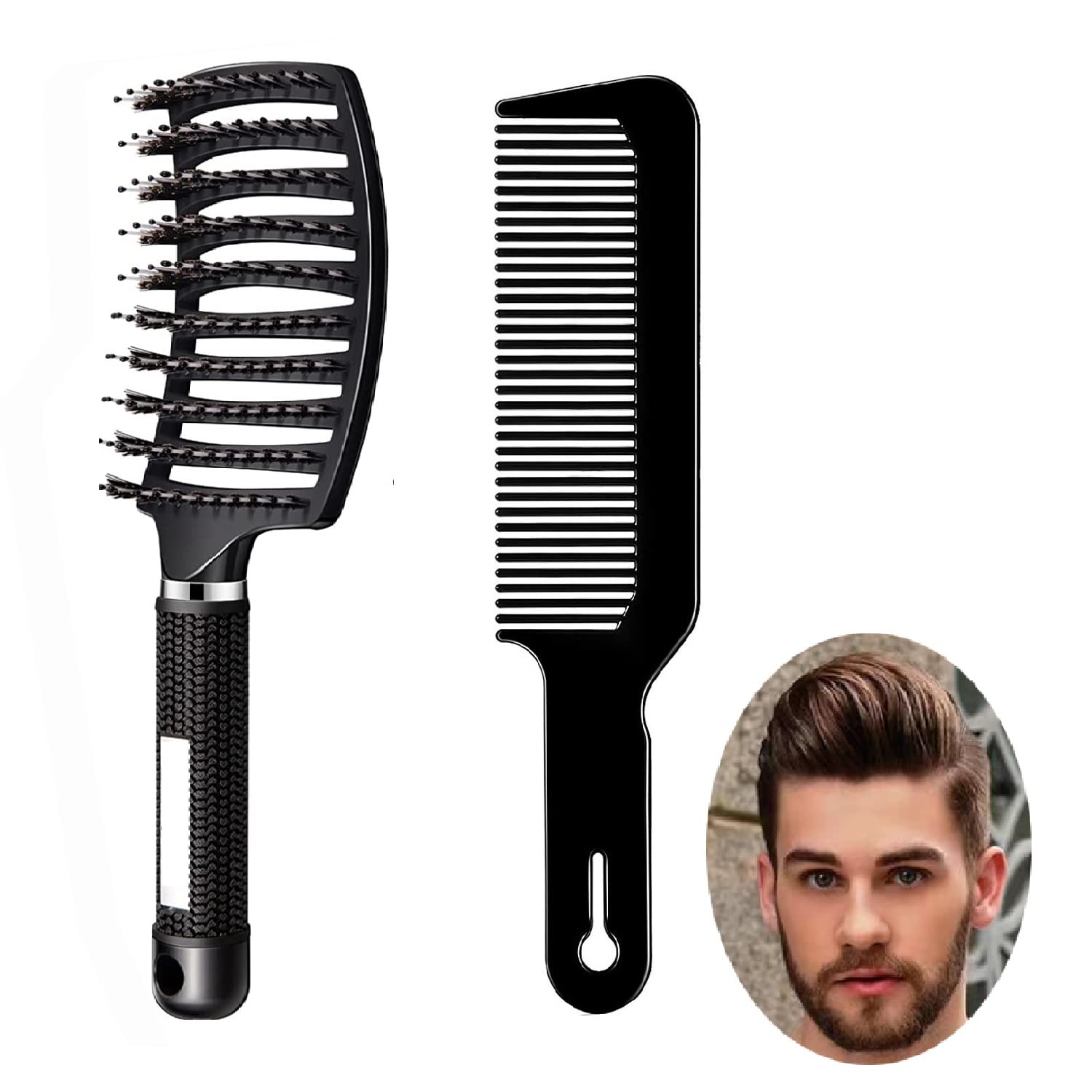 Voremy Magical Brush Detangler & Flat Hair Comb Set