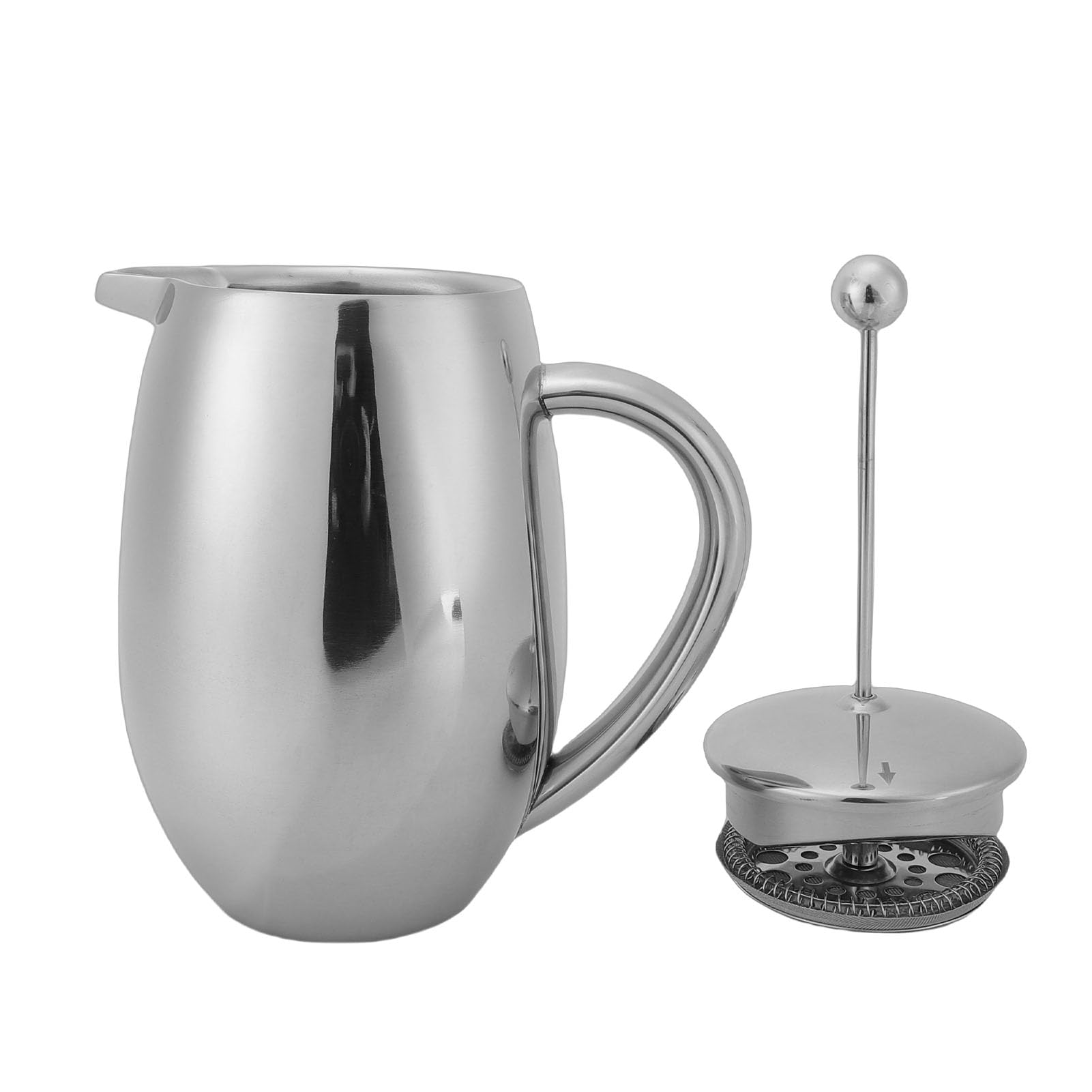 French-Press-Kaffeemaschine, Edelstahl, 600 Ml, Doppelwandige, Isolierte -Kaffeepresse, Feinmaschige Filter-Teekanne mit Warmhaltefunktion, Ideal für Zuhause, Outdoor und Camping