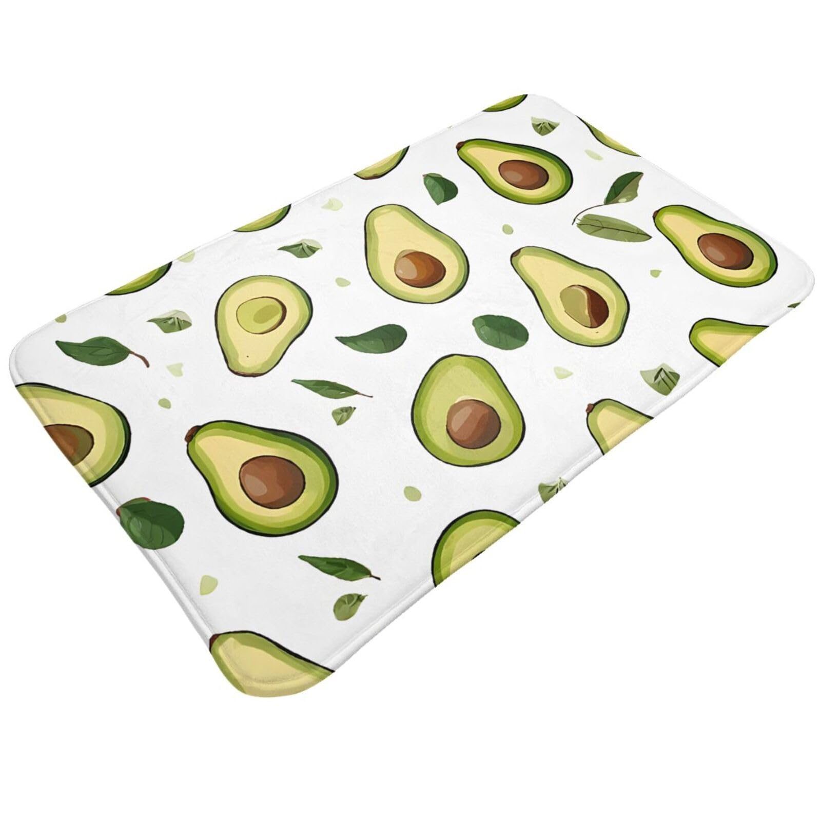 Avocado Print Living Room Bathroom Kitchen Anti Slip and Absorbent Carpet, Indoor Entrance Door Muddy Floor Mat, Ultra Soft Washable Carpet 21x31.5 Inches