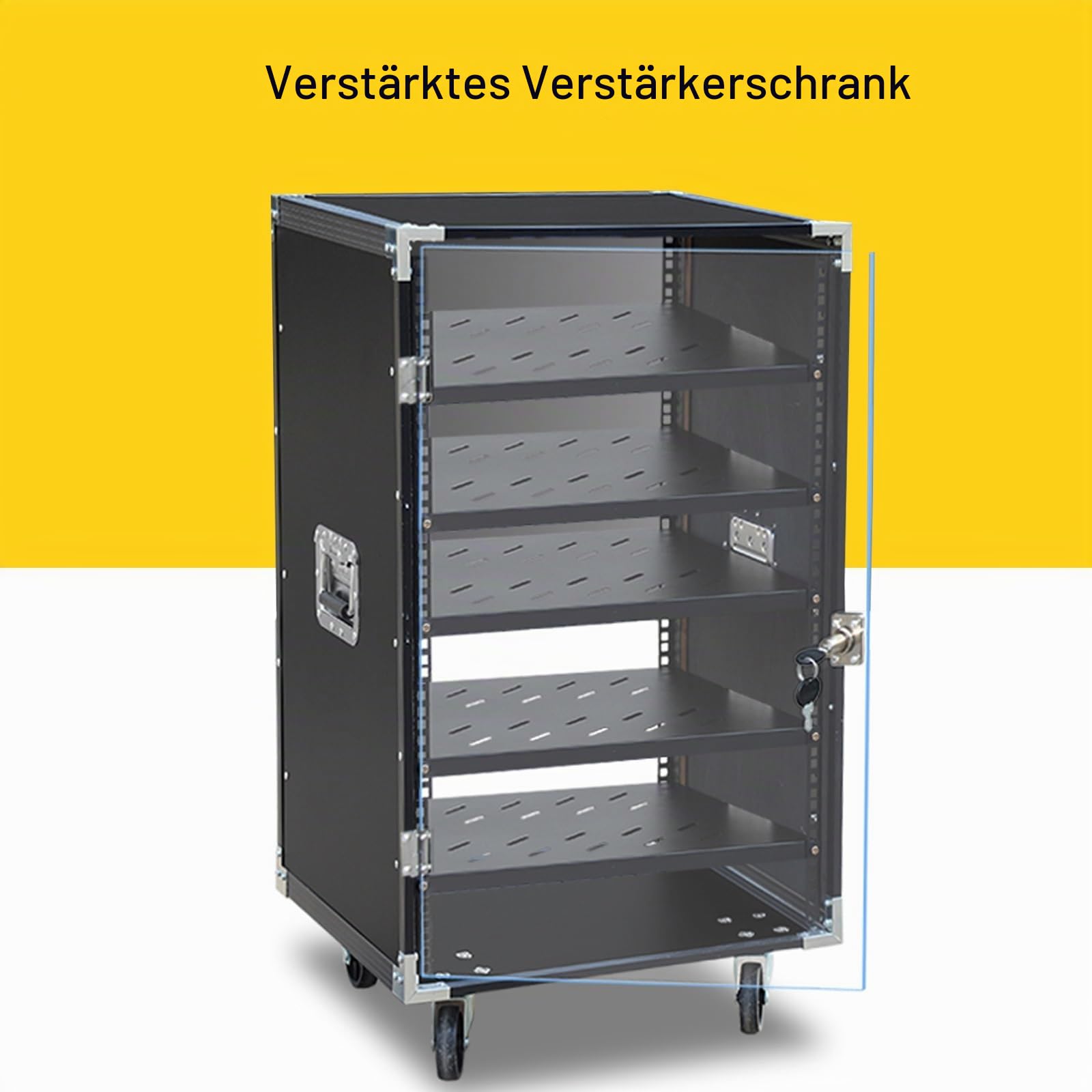 Audio Rack HiFi Regal, Medien-Stereoschrank-Ständer, Aufbewahrungsschrank, HiFi-Audioschrank Regale Mit Verstellbarem Regal, für Heimkino/Schlafzimmer/Büro