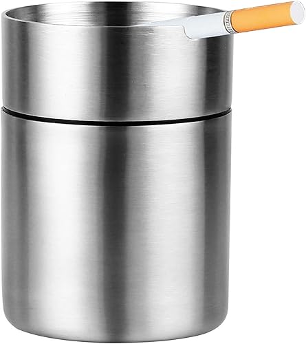 Cenicero de automóvil de acero inoxidable, cenicero portátil sin humo para interiores, mini ceniceros a prueba de olores para patio, accesorios de disponible en Yaxa Peru