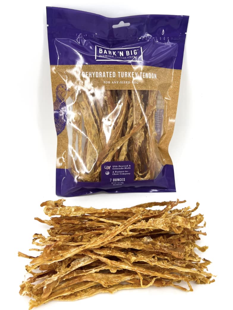 BarkNBig USA Turkey Tendons, 7oz Bag