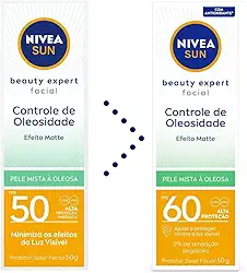 NIVEA SUN Protetor Solar Facial Beauty Expert Controle de Oleosidade FPS 60 50g