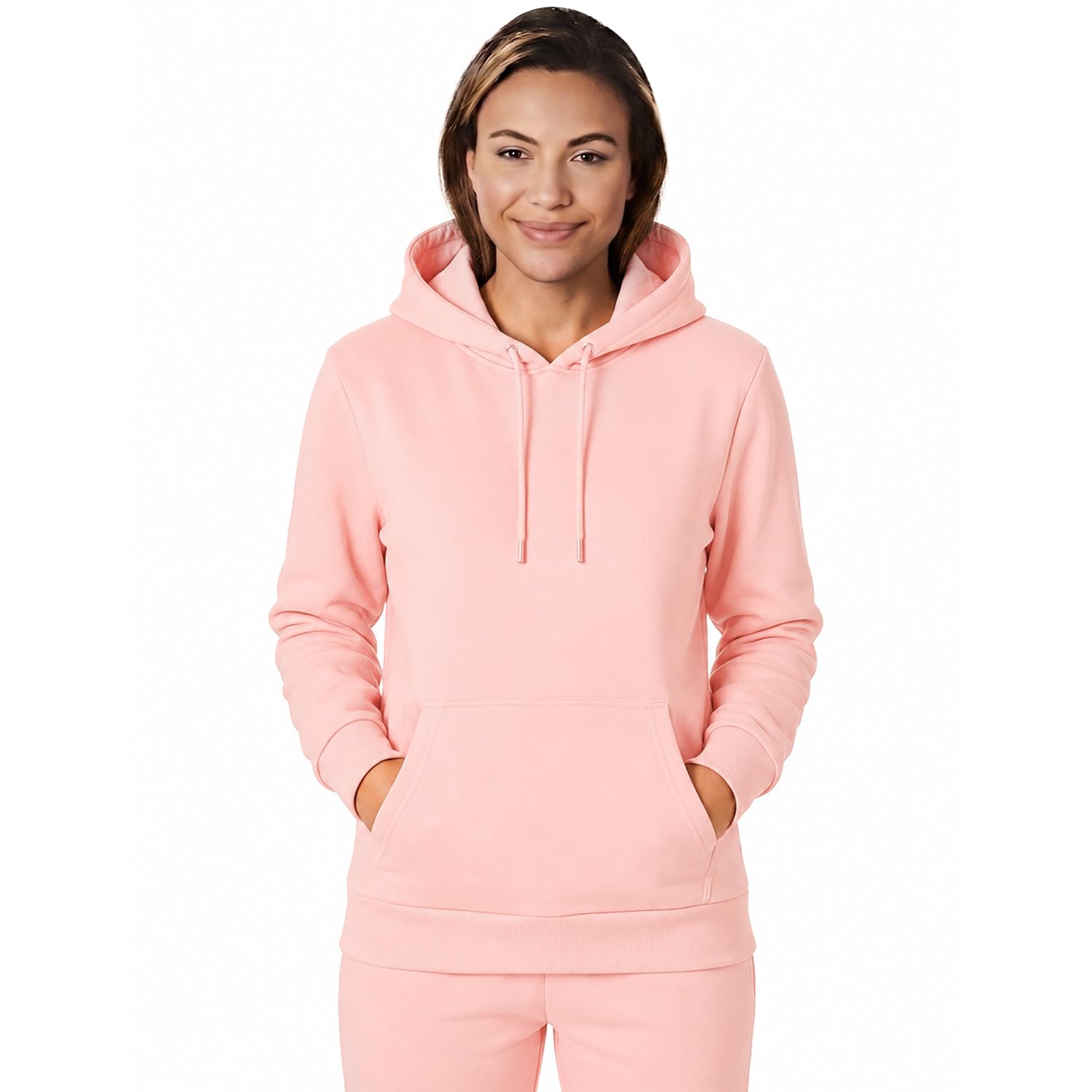 Light & Shade Women’s Fleece Pullover Hoodie with Pocket Soft Hooded Sweatshirt with Drawstring Casual Lounge & Gym Wear (Rose, L)