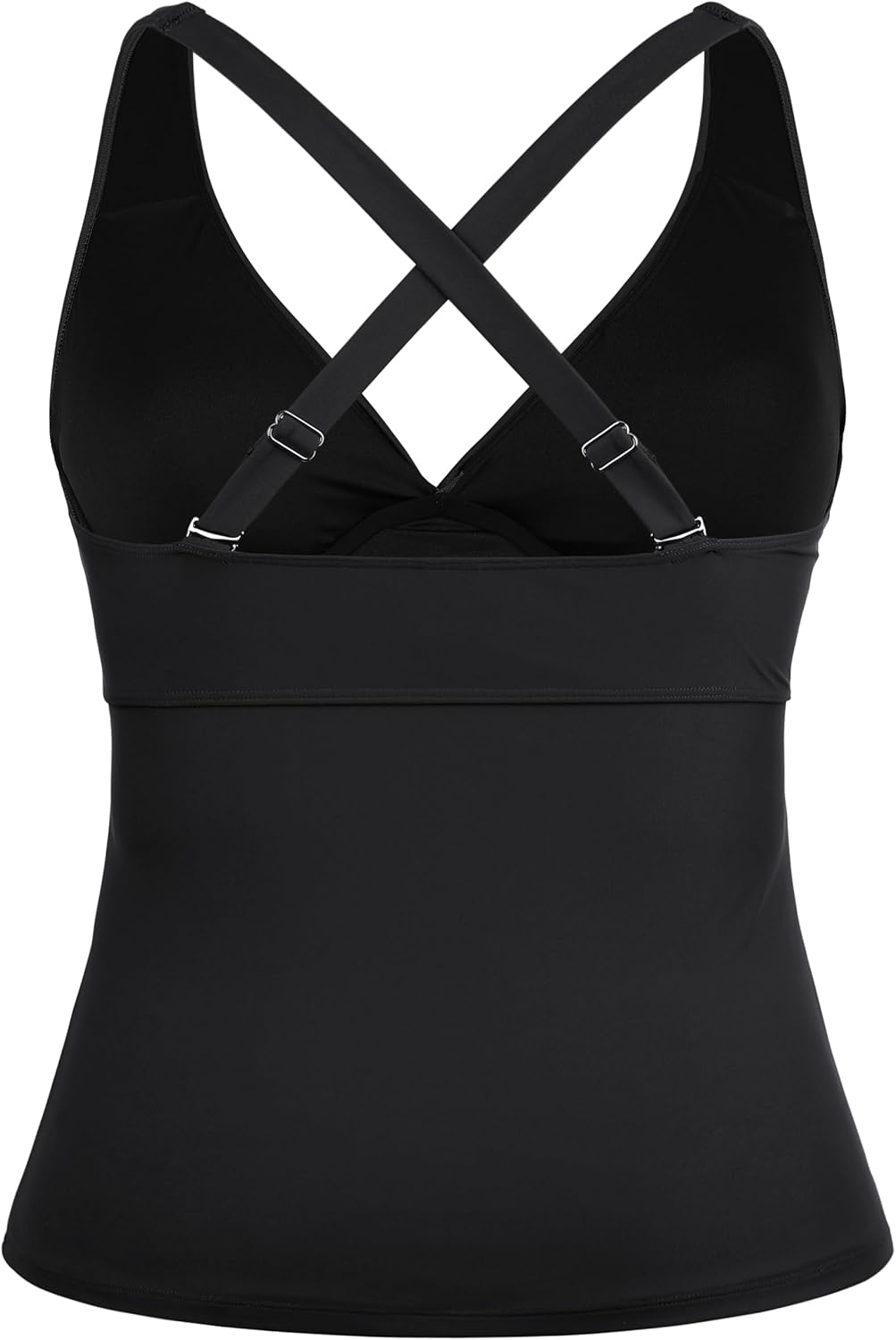 Hilor Women's Underwire Tankini Top Plus Size Swimsuits Tummy Control Bathing Suit Tops Crossover V Neck Swim Top - Image 6