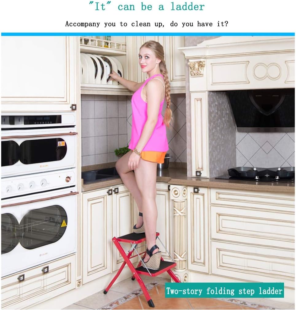 Step Ladders Two-Step Ladder, Bathroom Storage Rack, Foldable Balcony Flower Stand, Kitchen Step Ladder, for Indoor and Outdoor Telescopic Ladder (Color : Style2)