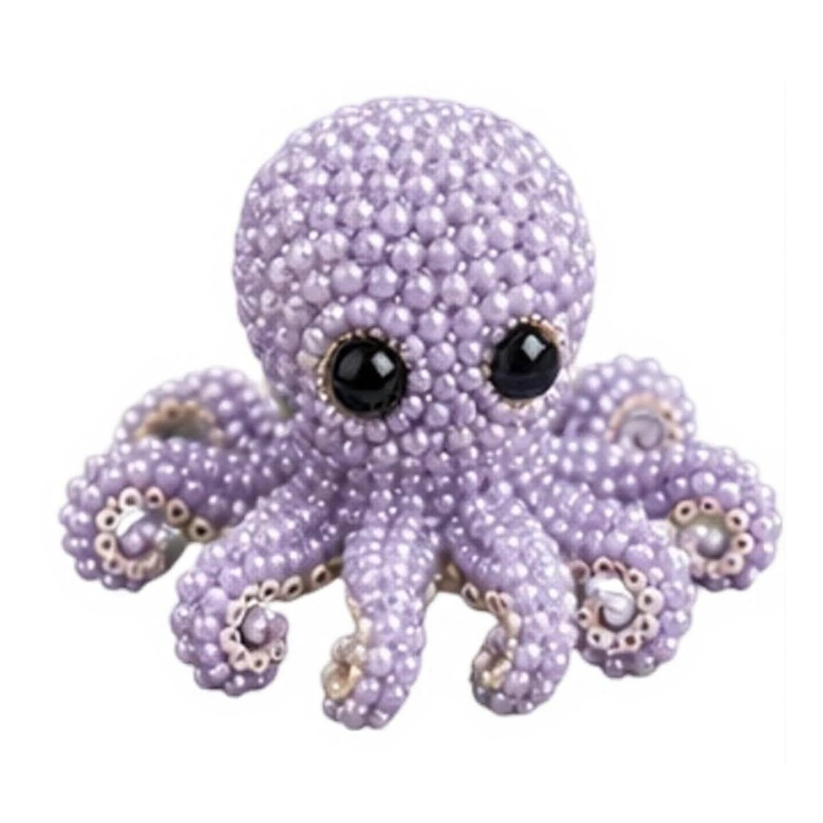 ZhzeYun 3D Animal DIY Beading Kit, Cute Tiny Beaded Animal Craft Set, Beginner Friendly Bead Art for Teens Adults Stress Relief Handmade Gift Octopus
