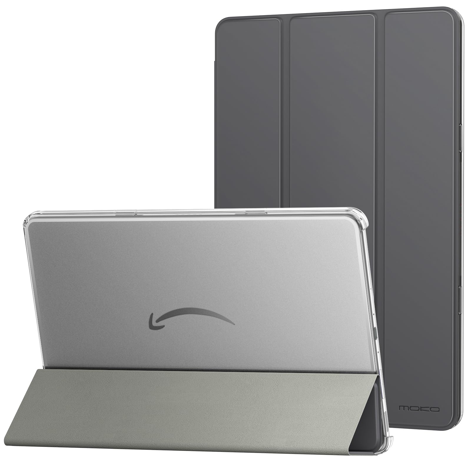 MoKo Case Fits Amazon Fire Max 11 Tablet (13th Generation, 2023 Release) 11" - Slim PU Leather Trifold Stand Cover for Kindle Fire 11 Tablet Frosted Hard Back Shell with Auto Wake/Sleep, Space Gray