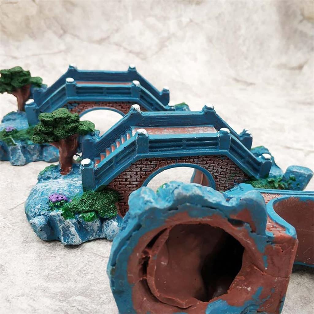 Acuario Paisajismo Puente Decoración Acuario Rockery Scenic Simulación Puente Paisajismo Goldfish Tank Decoración
