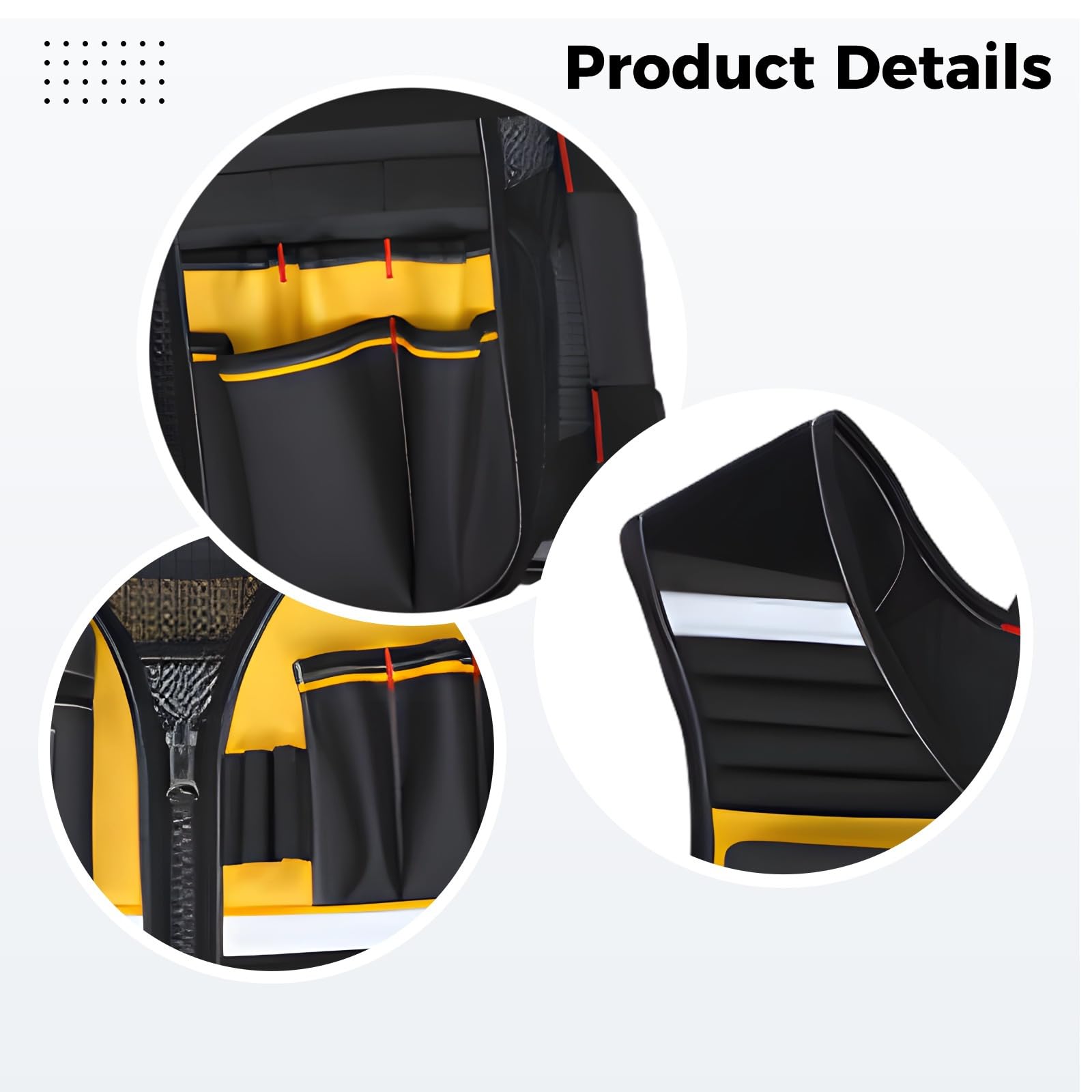 Chaleco de seguridad de alta visibilidad para hombre, multibolsillos para electricista y construcción, tela Oxford con tiras reflectantes