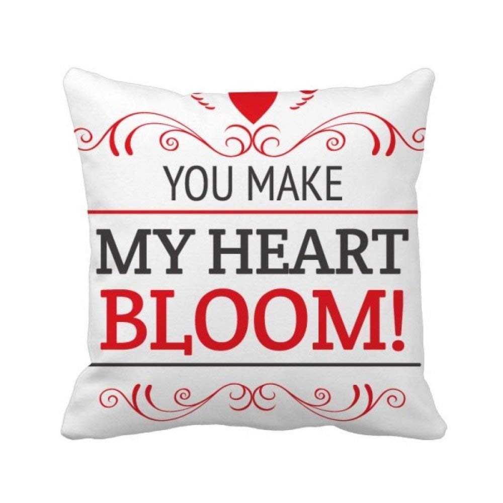 Coussin de Saint-Valentin 40x40 cm imprimé cœur fleuri multicolore pour décoration de canapé