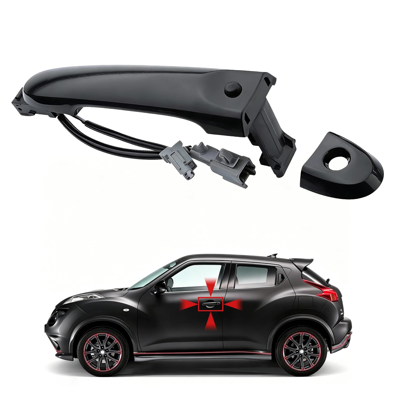 Maniglia Porta Sinistra per Nissan Juke F15 2010-2022 Maniglia Portiera Esterna Anteriore Lato Guida 80644-3WC2A 80640-3WC2A 82644-1FA5A 80644-1FA5A, maniglia per porta anteriore sinistra