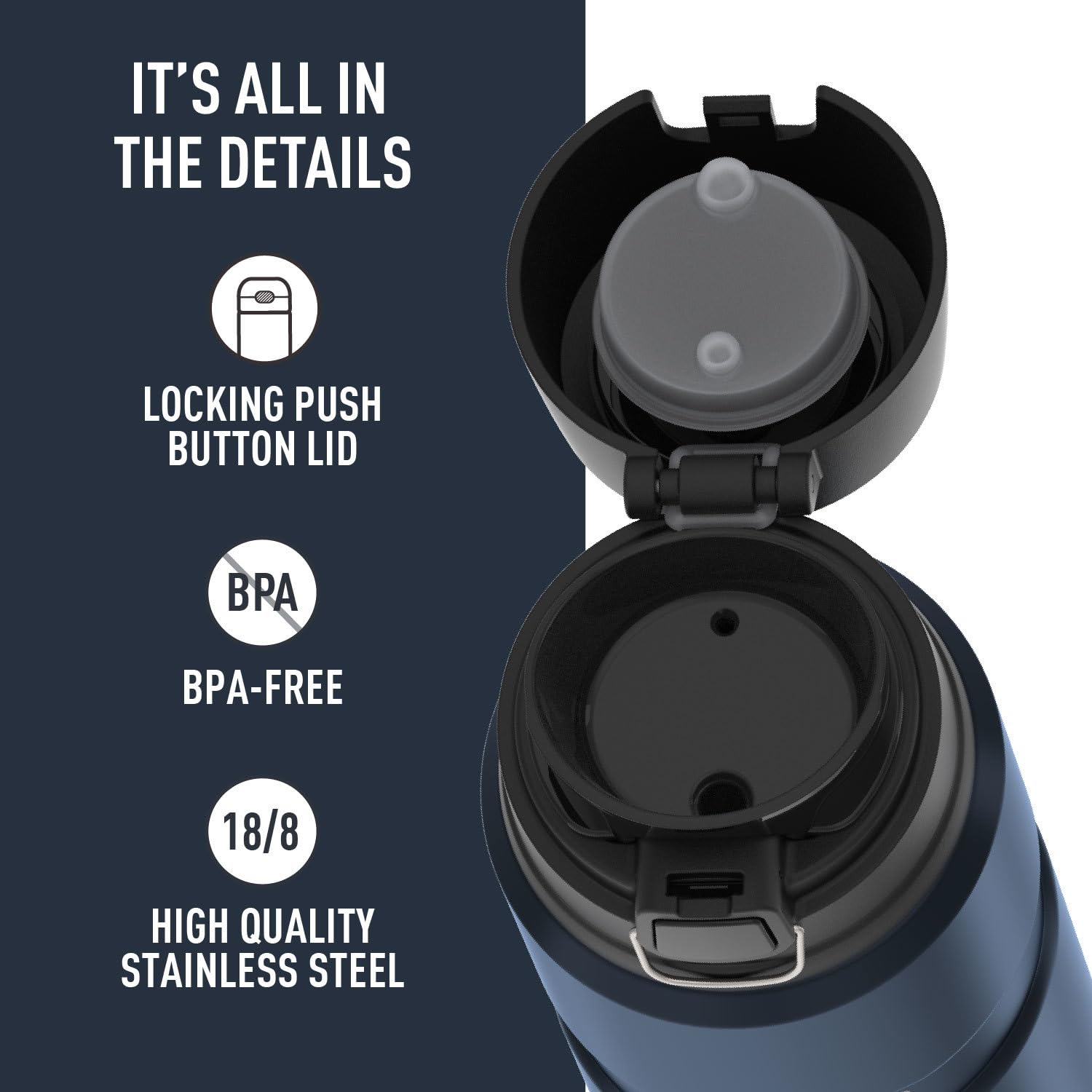 Thermos Stainless King Borraccia Termica Acciaio Inox 710ml Blu Opaco