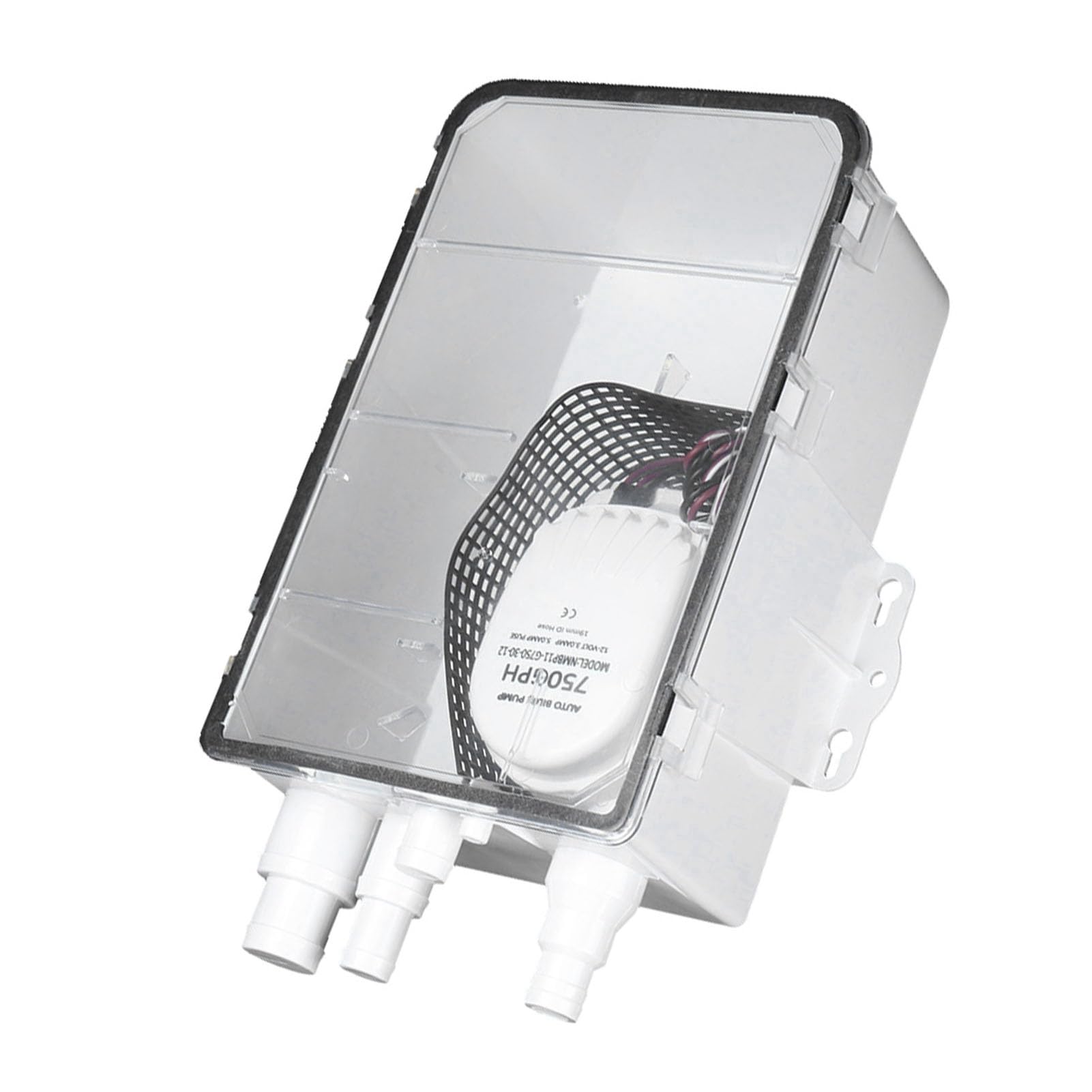 Alomejor Pompa per Coppa Doccia in Scatola Marina Pompa per Doccia 12V 750 GPH Discrenatura della con Scatola di Scarico Multipla per Barca per Bilge