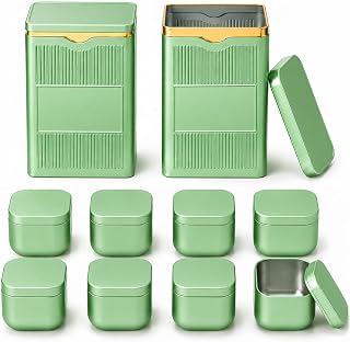 10PCS Tea Tin,Airtight Metal Canister with Lid for Loose Tea&Matcha Storage