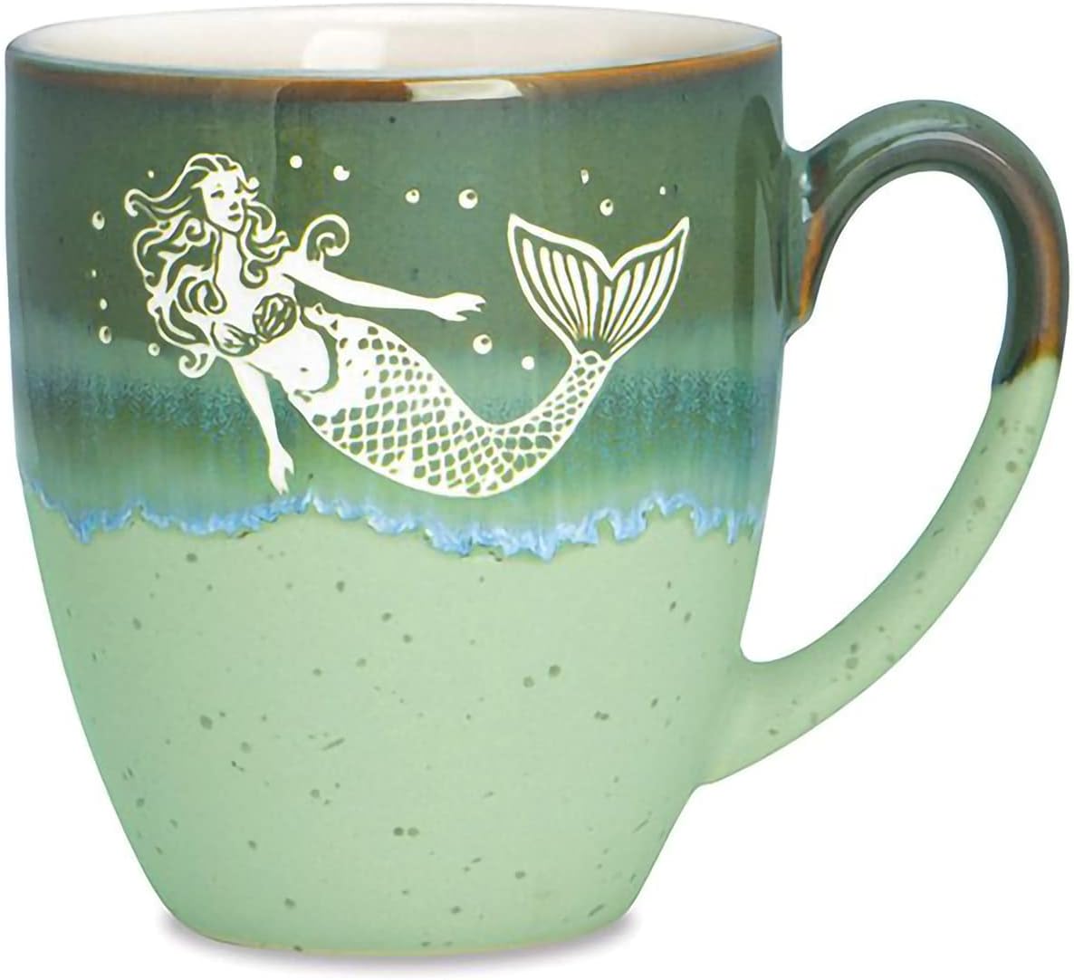 cape shore freeport coffee tea mug cup, mermaid gifts for birthday christmas, 18 oz, 708-72, green
