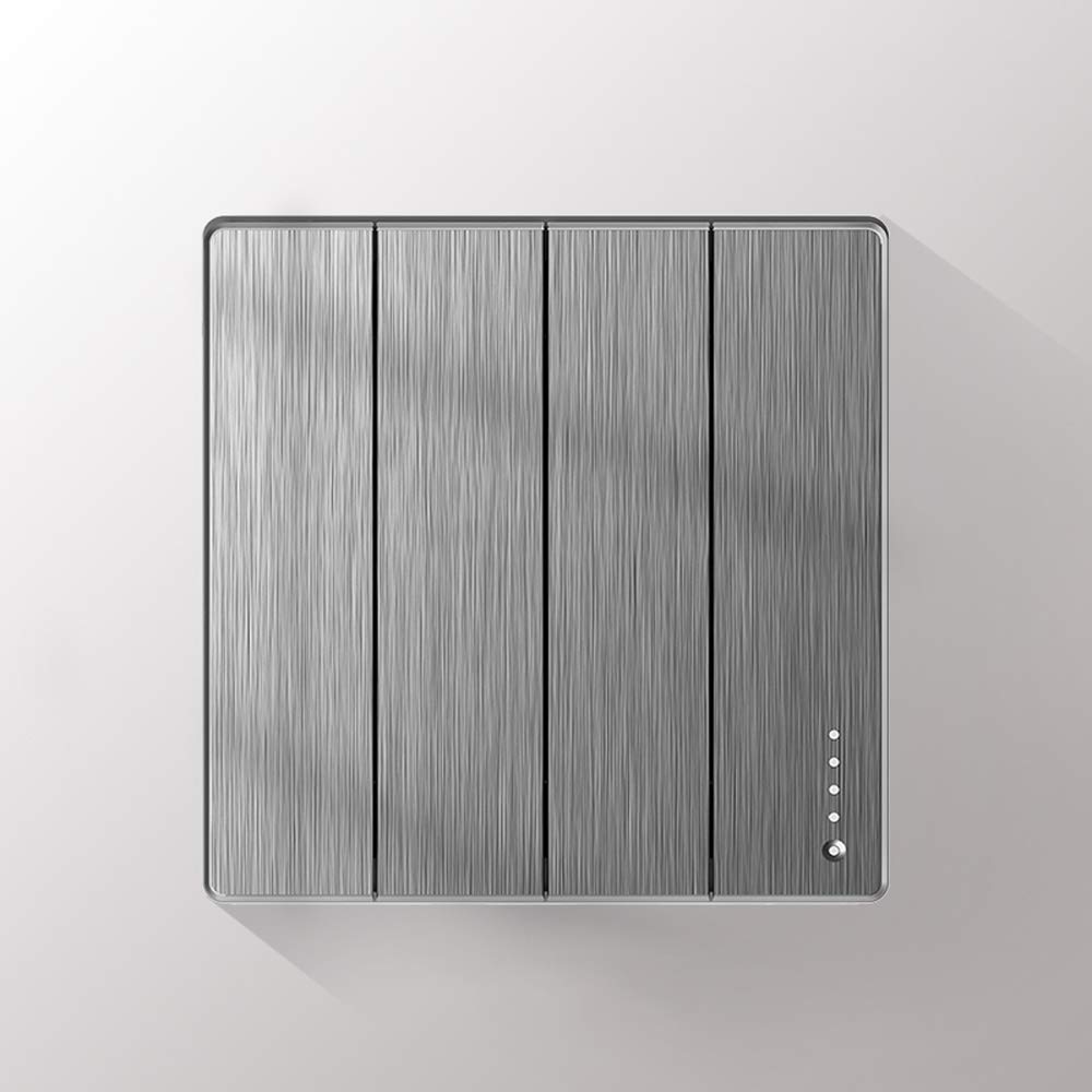 Lichtschalter, Touch-Lichtschalter, 16A Wippschalter Hotel Restaurant Gewerbeleuchte Bedienfeld Randloser Schlüsselschalter (Farbe: leeres Panel) (C (Color : 4 Gang 2 Way)