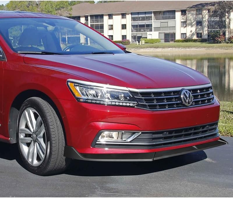3PCS Front Bumper Lip Kit fit for Compatible with 2016-2019 Volkswagen Passat, STP-Style Splitter Trim Protection Spoiler, Air-Dam-Chin-Diffuser (Unpainted Matt Black)