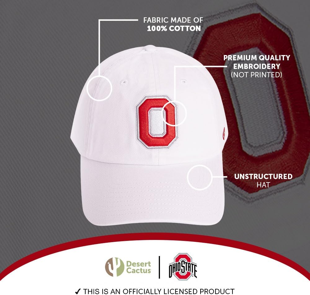Desert Cactus The Ohio State University Baseball Hat OSU Buckeyes Brimmed Embroidered Hats Cap Adjustable Cloth Strap Type A