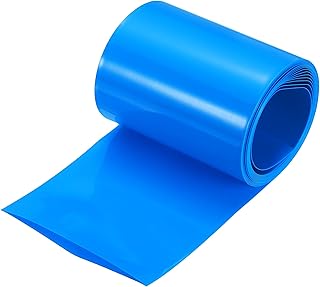 sourcing map Tubo termorretráctil de PVC para batería, 47 mm de diámetro, 75 mm, plano, 8 pies, color azul, buen aislamiento para paquete de batería, 2,5 m