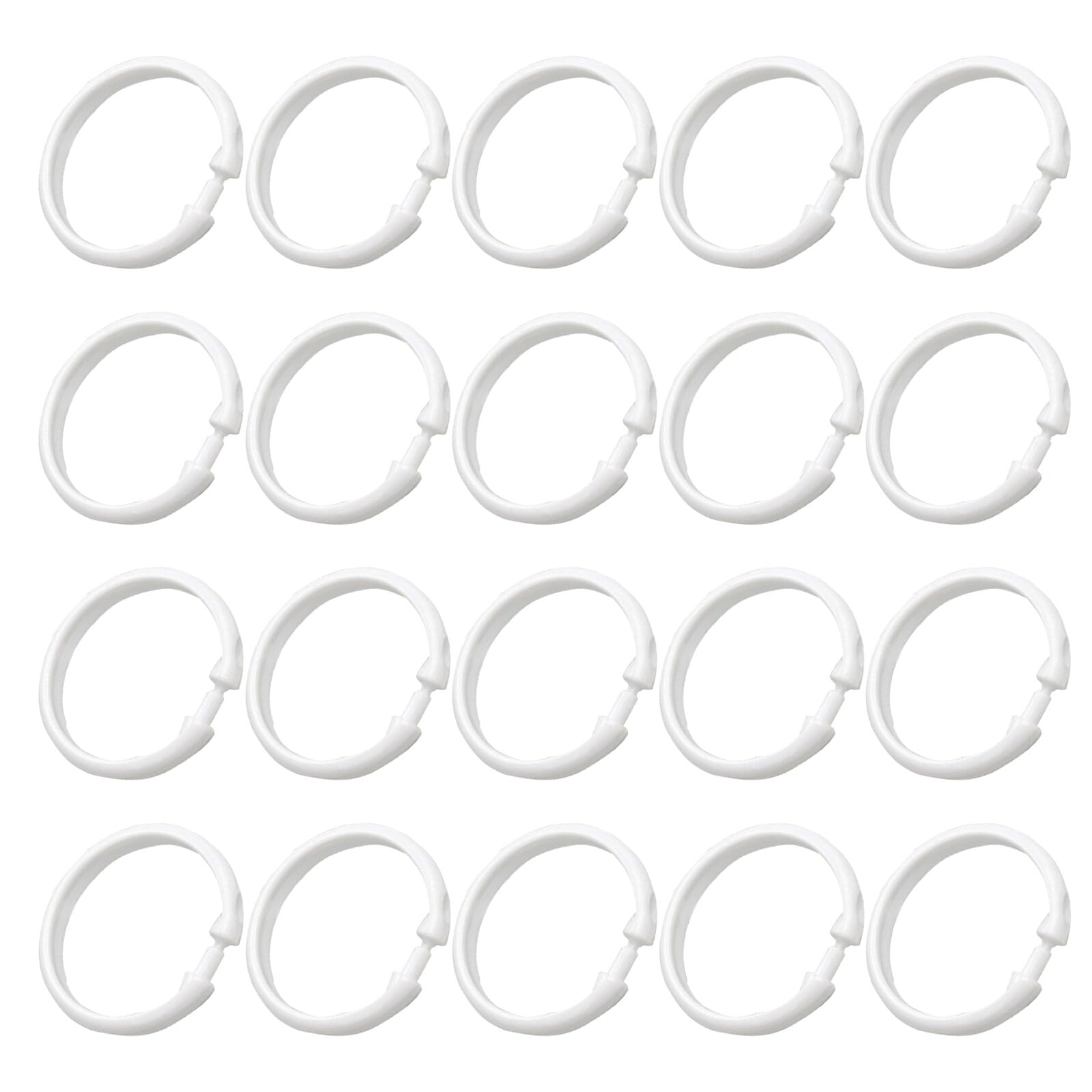 BESTYASH 55 Pezzi Anelli per Doccia Trasparenti Ganci in Plastica Rotondi con Chiusura Scatto Resistenti per Tende Pesanti Compatibili con Standard e Curve Accessori Bagno