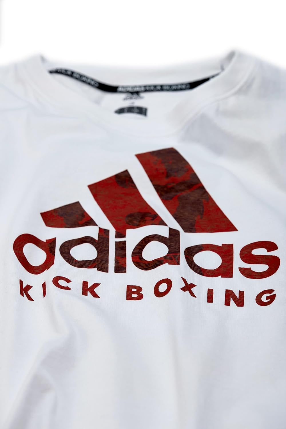 adidas Kickboxing T-Shirt for Men & Women adiCLTS20KB, Unisex Moisture-Wicking Cotton Shirt | Sports and Casual Tee (as1, Alpha, s, Regular, Regular, White/Red)