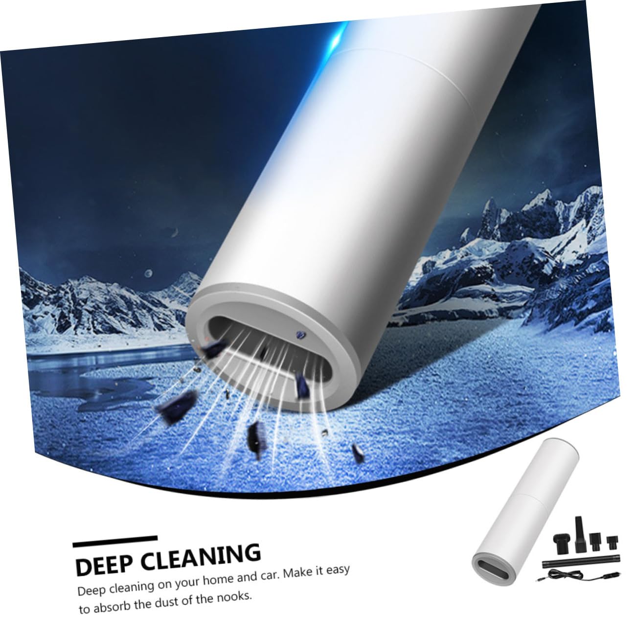 SOLUSTRE Aspirapolvere Portatile per Auto 12v 120w Bianco Filtro Hepa