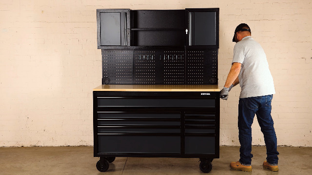 BUNKER 08242 Roller Workstation with Workbench, 10 Drawer, 56