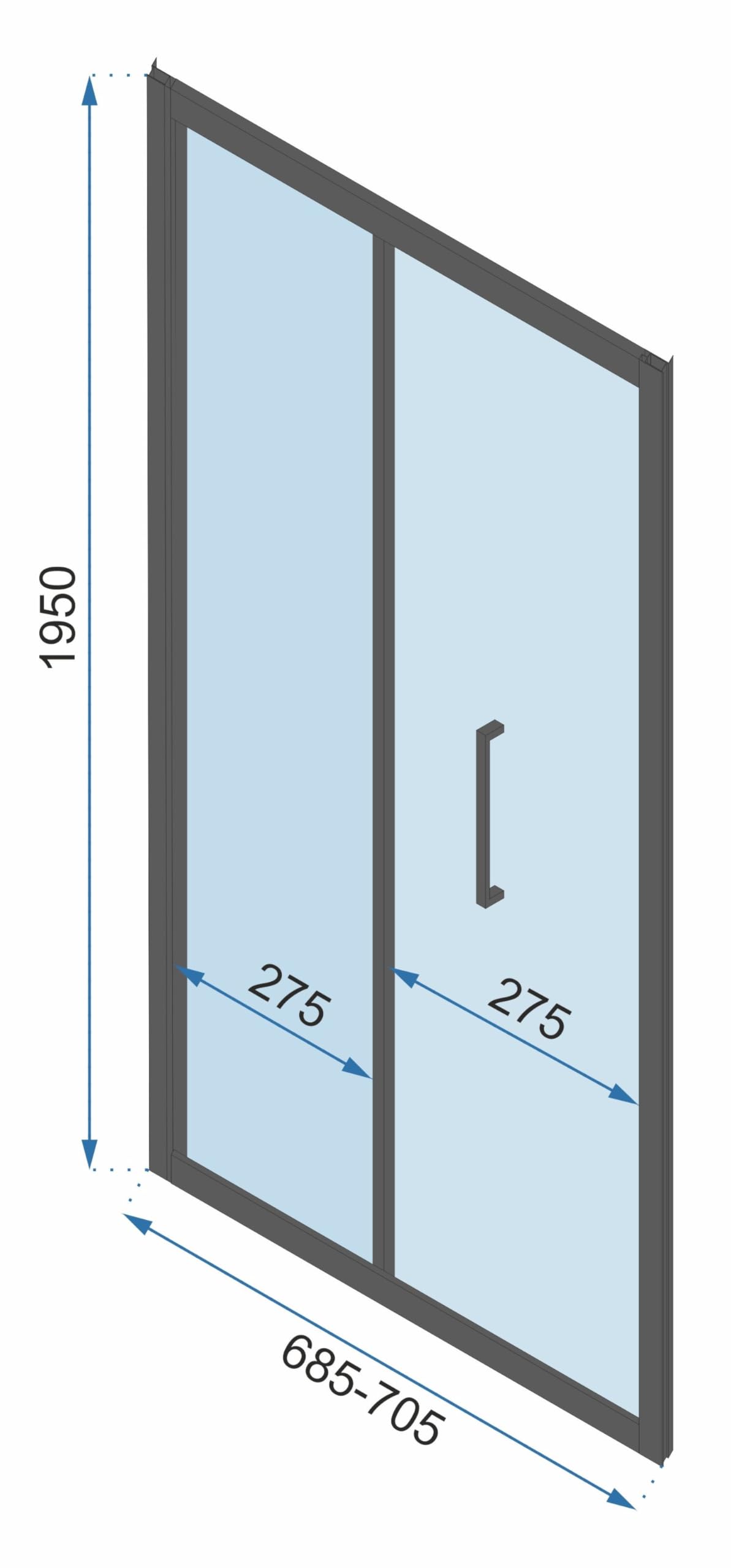 Rea - Box Doccia A Parete Rapid Fold 80X80 Cabina Doccia Senza Piatto Doccia Vetro Di Sicurezza Temperato Transparent 4mm, 6mm (Nero Opaco) Porta: 80 Parete: 80 cm