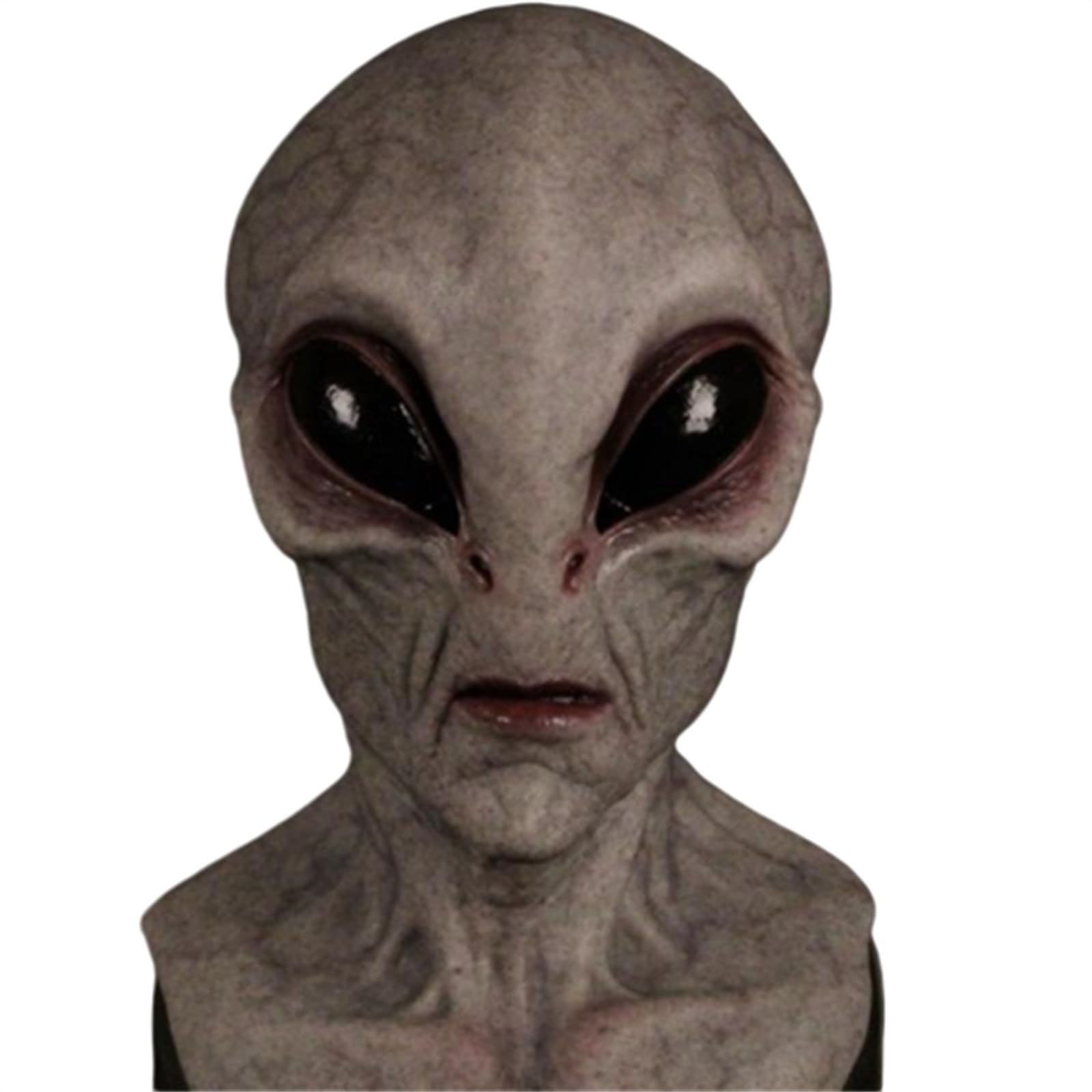 Máscara Alien 2025 Upgrade – Máscara de terror realista con ojos grandes, máscara ET espeluznante para adultos, perfecta para fiestas de disfraces de Halloween