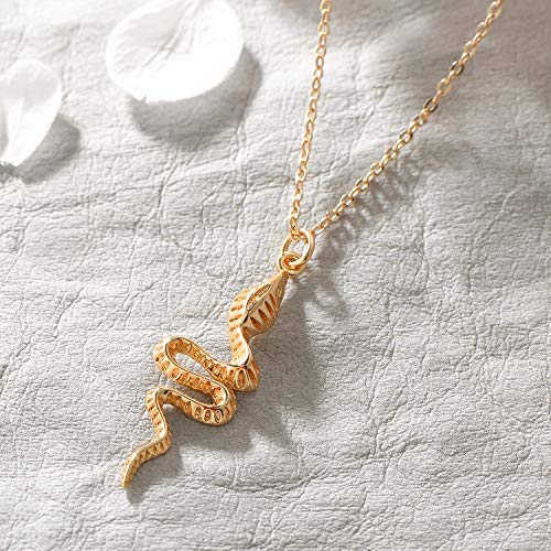 Myears Women Snake Necklace Gold Serpent Pendant 14K Gold Filled Dainty Chain Boho Beach Simple Handmade Animal Jewelry Gift #TOP4