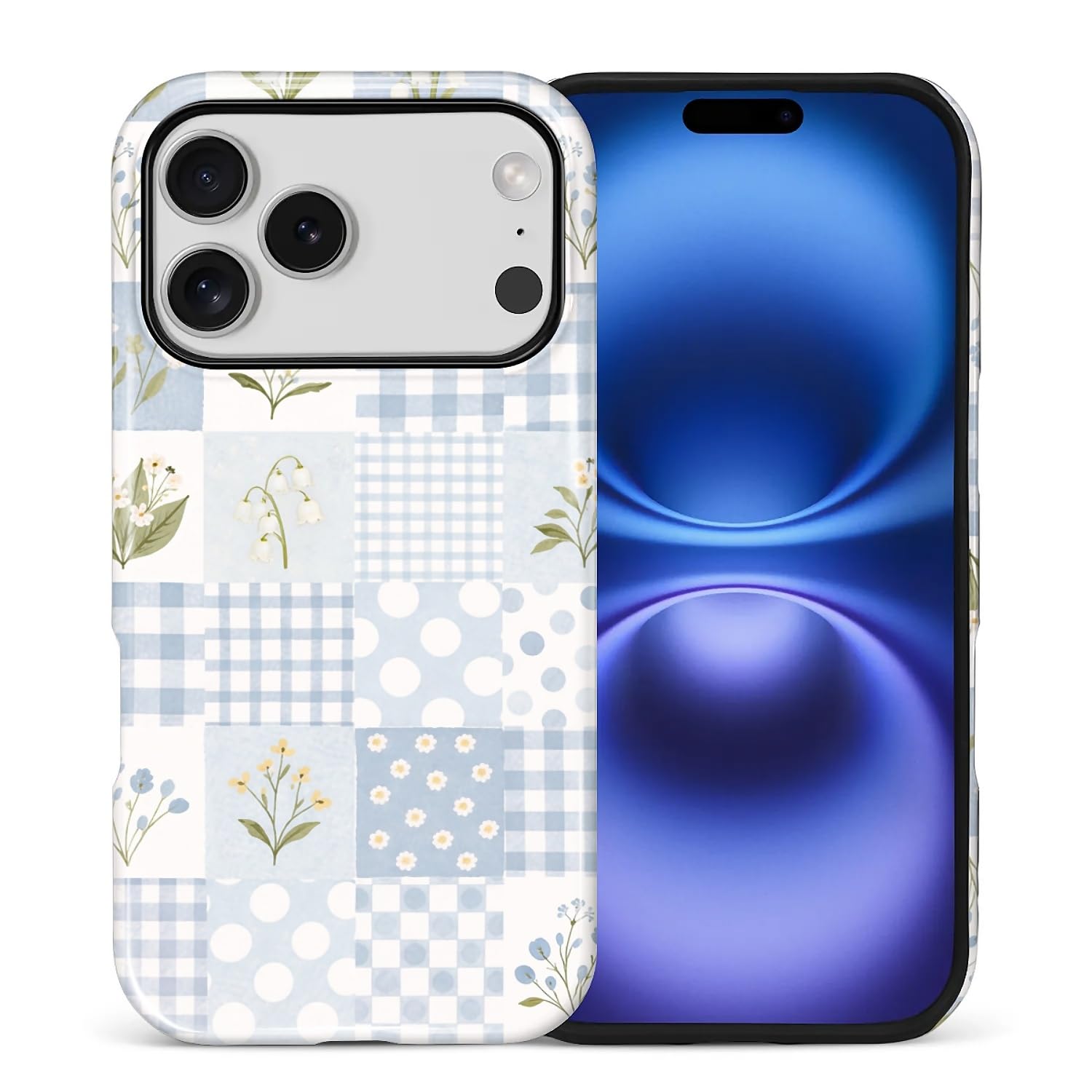 Coque iPhone 17 Pro fleur bleue hybride antichoc de qualité militaire - 8