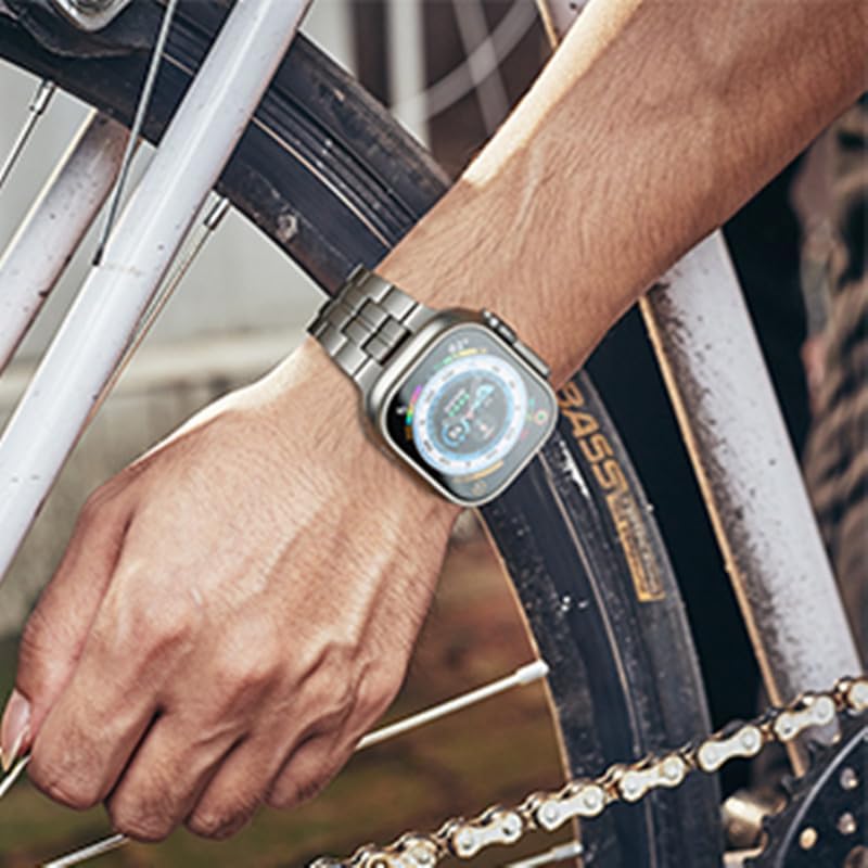 [ZRZSZMF] バンドのチタンストラップウルトラ49mm 45mm 41mm 38 42mm 44mmメタルストラップCorre