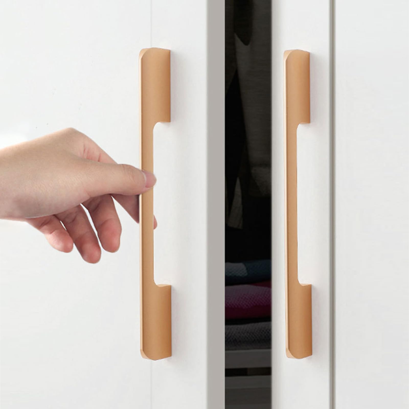Griffe für Schränke Gold Lang,2 Griffe Küche Modern Massive Aluminium | Eloxierte Oberfläche Bügelgriff Lochzentren: 96 - 960 mm Schubladengriff für Schublade Küche Badezimmer 960mm/37.8in