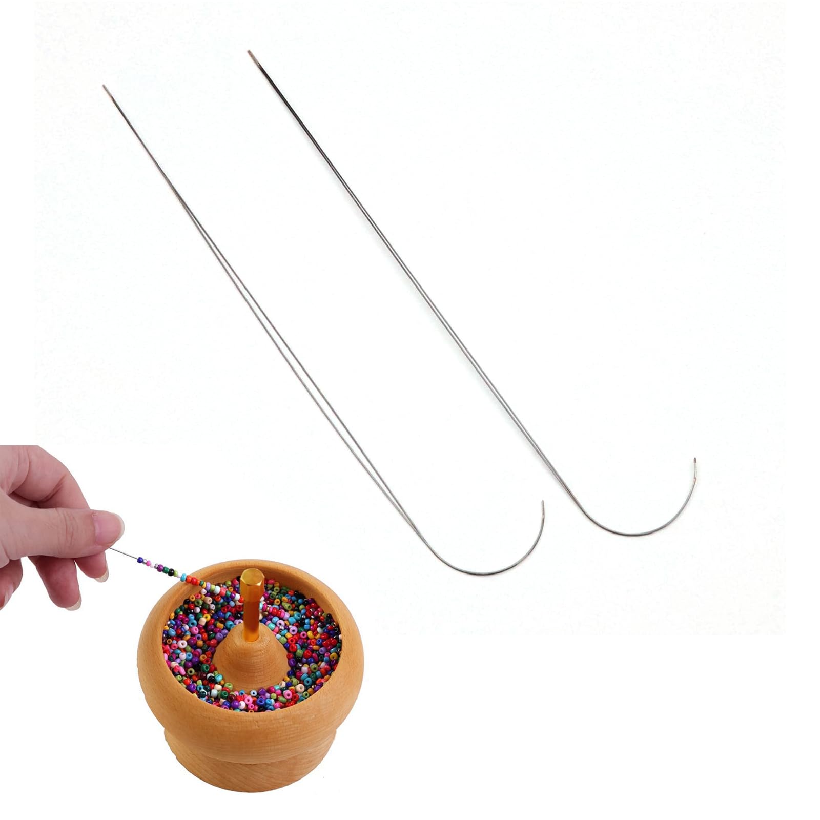 2 PCS Bead Spinner Needles, Bead Spinner, Beading Needle for Bead Spinner, Jewellery Wasit Chain Bracelet Necklace Making, Electric Bead Spinner, Stainless Steel Needle