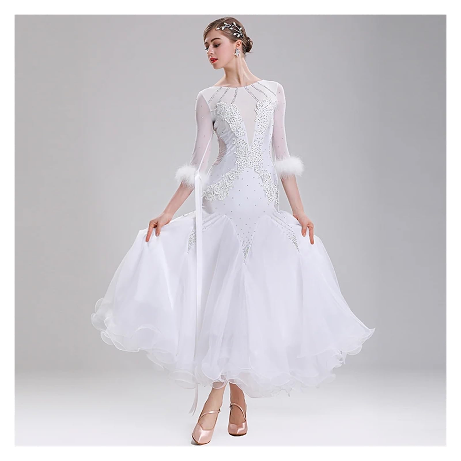 Vestidos de competición Baile salón, Ropa Fiesta vals for Mujeres, Moderno, Disfraces