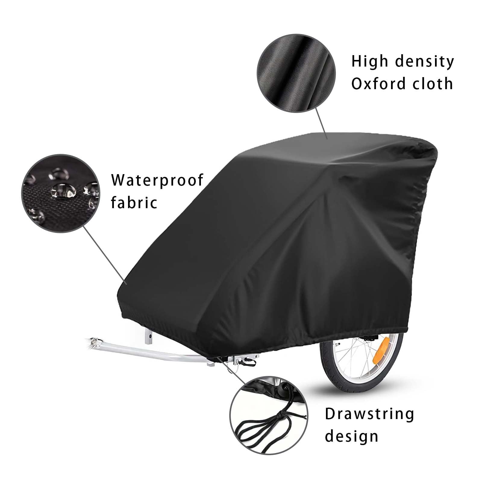Funda plegable para remolque de bicicleta, Remolque de bicicleta de garaje plegable, Funda plegable para remolque de Remolque de perros, Tejido Oxford 210D impermeable y cortavientos