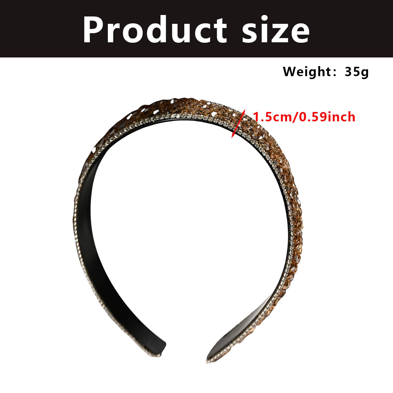 Traziewell Ladies Headbands Decorative Sparkly Glitter Crystal Rhinestone Headbands Bling Hair Bands Accessories for Women 2215 - Image 3