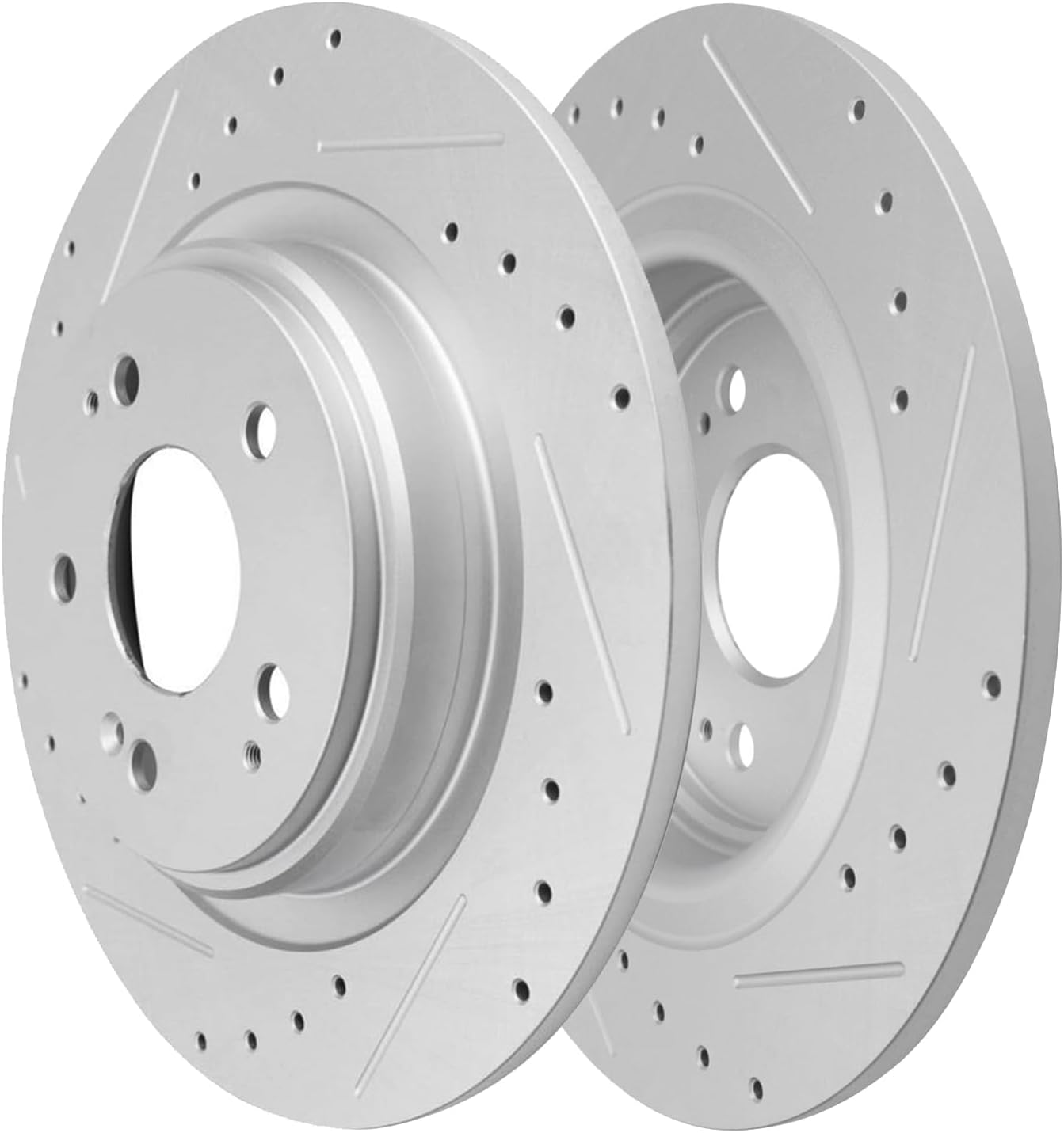 Detroit Axle - 3.5L Brake Kit for 2017-2020 Acura MDX [Base, SH-AWD], Drilled and Slotted Disc Brakes Rotors Ceramic Brake Pads 2018 2019 Replacement : 12.60" inch Front and 12.98" inch Rear Rotor